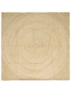 Tappeto Naturale e Bianco 240 x 240 cm Juta