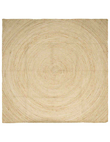 Tappeto Naturale e Bianco 240 x 240 cm Juta