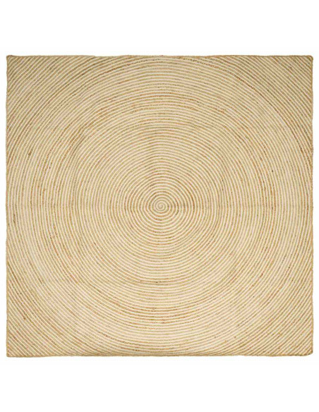 Tappeto Naturale e Bianco 240 x 240 cm Juta
