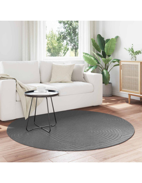 Tappeti per area Rotondo HUARTE Antracite Ø 160 CM Poliestere