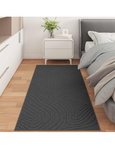 Tappeti per area HUARTE Antracite 150 x 80 cm Poliestere