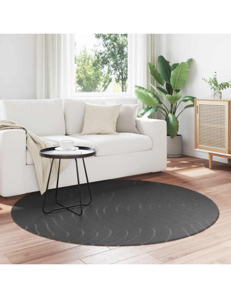 Tappeti per area Rotondo HUARTE Antracite Ø 160 CM Poliestere