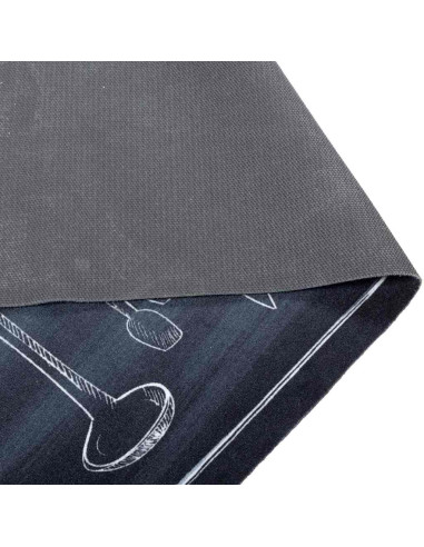 Tappeto da Cucina Nero 150 x 45 cm Velluto