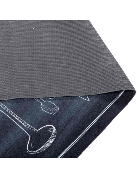 Tappeto da Cucina Nero 150 x 45 cm Velluto