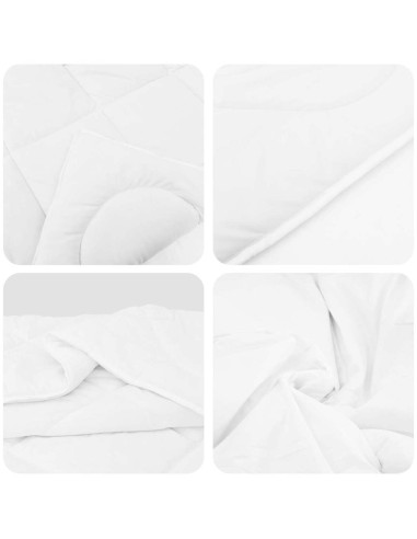 Piumone con cuscino 3 pcs Bianco Microfibra