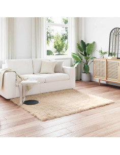 Tappeto Pecora Tafalla Beige 160 x 160 cm Poliestere