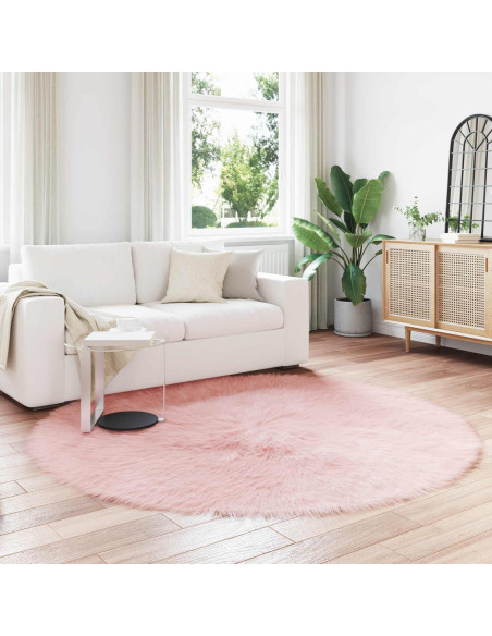 Tappeto Pecora Tafalla Rosa Ø 200 cm Poliestere