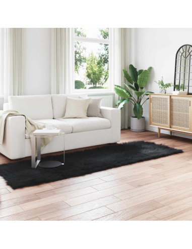 Tappeto Pecora Tafalla Nero 80 x 250 cm Poliestere
