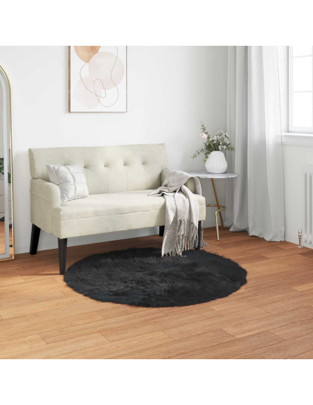 Tappeto Pecora Tafalla Nero Ø 100 cm Poliestere