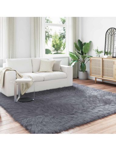 Tappeto Pecora Tafalla Antracite 200 x 200 cm Poliestere