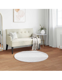 Tappeto in Pelliccia Sintetica di Coniglio Olite Bianco Ø 80 cm