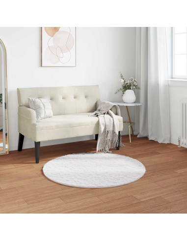 Tappeto in Pelliccia Sintetica di Coniglio Olite Bianco Ø 80 cm