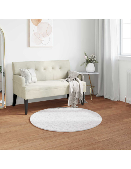 Tappeto in Pelliccia Sintetica di Coniglio Olite Bianco Ø 80 cm