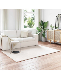 Tappeto in Pelliccia Sintetica di Coniglio Olite Crema