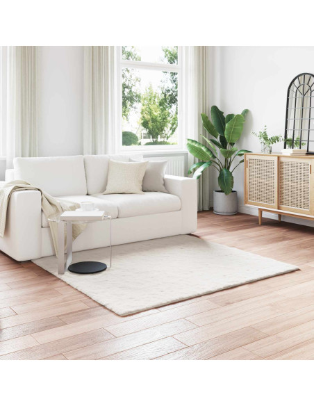 Tappeto in Pelliccia Sintetica di Coniglio Olite Crema