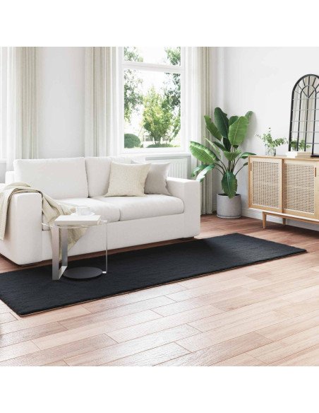 Tappeto in Pelliccia Sintetica di Coniglio Olite Nero