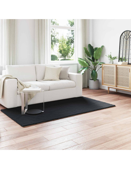 Tappeto in Pelliccia Sintetica di Coniglio Olite Nero