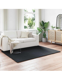 Tappeto in Pelliccia Sintetica di Coniglio Olite Nero