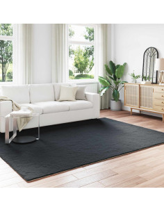 Tappeto in Pelliccia Sintetica di Coniglio Olite Nero