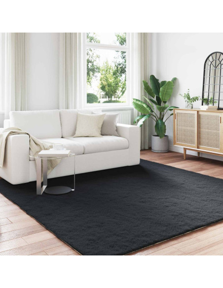 Tappeto in Pelliccia Sintetica di Coniglio Olite Nero