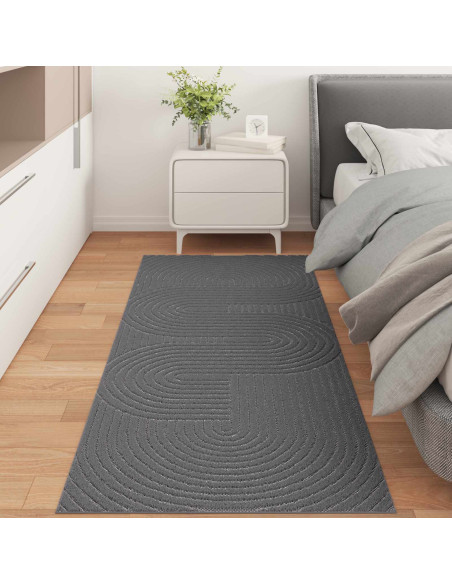 Tappeti per area HUARTE Antracite 150 x 80 cm Poliestere