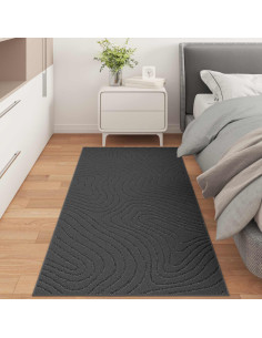 Tappeti per area HUARTE Antracite 200 x 80 cm Poliestere