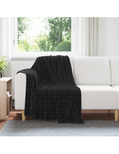 Coperta Nero 150 x 130 cm Panno