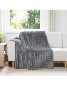 Coperte da Pile 6 pcs Grigio scuro 200 x 150 cm Panno