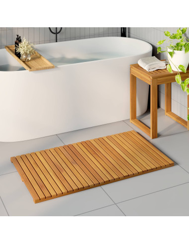 Tappeto da bagno Tinta unita Marrone 100 x 55 cm legno