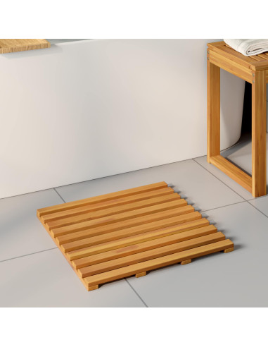 Tappeto da bagno Tinta unita Marrone 100 x 53 cm legno