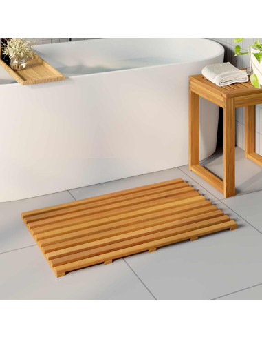 Tappeto da bagno Tinta unita Marrone 100 x 53 cm legno