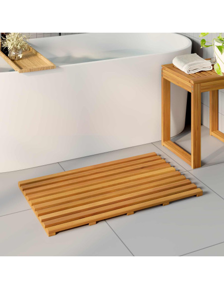 Tappeto da bagno Tinta unita Marrone 100 x 53 cm legno