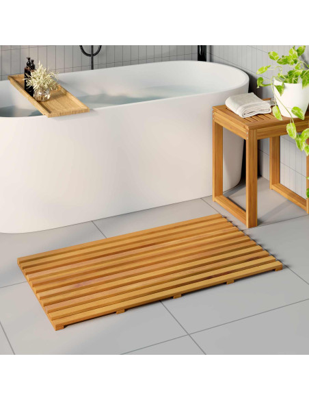 Tappeto da bagno Tinta unita Marrone 100 x 53 cm legno