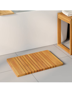 Tappeto da bagno Tinta unita Marrone 59 x 40 cm legno