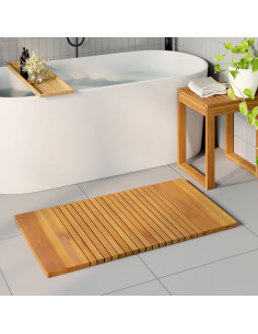 Tappeto da bagno Tinta unita Marrone 100 x 55 cm legno