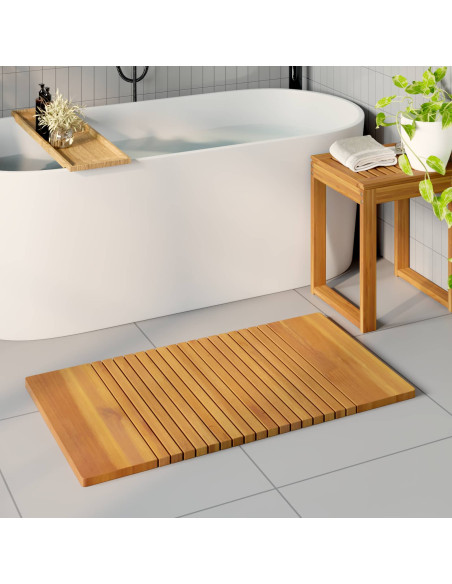 Tappeto da bagno Tinta unita Marrone 100 x 55 cm legno