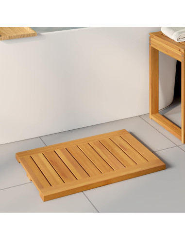 Tappeto da bagno Tinta unita Marrone 60 x 40 cm legno