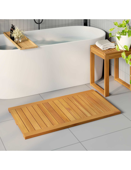 Tappeto da bagno Tinta unita Marrone 100 x 55 cm legno