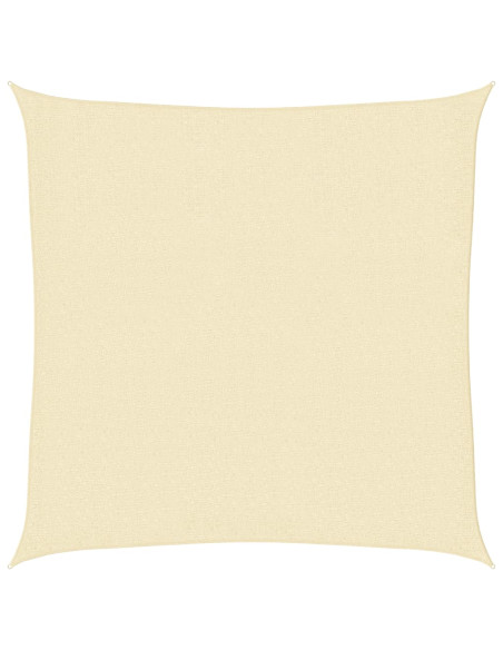 Parasole a vela HDPE Quadrato 3,6x3,6x3,6 m Crema