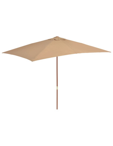Ombrellone da Esterni con Palo in Legno 200x300 cm Tortora
