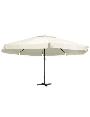 Ombrellone da Giardino Palo in Alluminio 600 cm Bianco Sabbia
