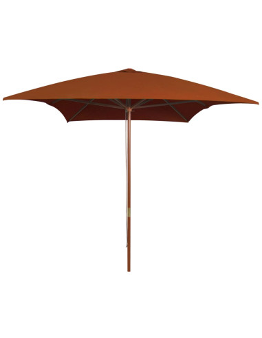 Ombrellone da Giardino con Palo in Legno Terracotta 200x300 cm