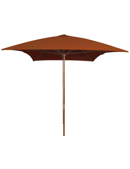 Ombrellone da Giardino con Palo in Legno Terracotta 200x300 cm