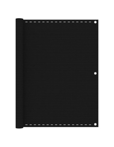 Paravento da Balcone Nero 120x600 cm in HDPE