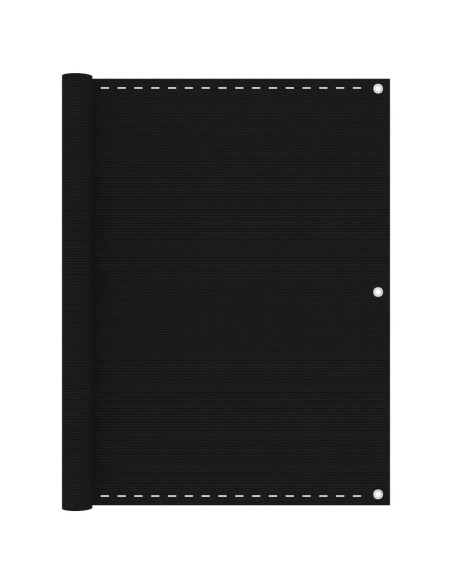 Paravento da Balcone Nero 120x600 cm in HDPE