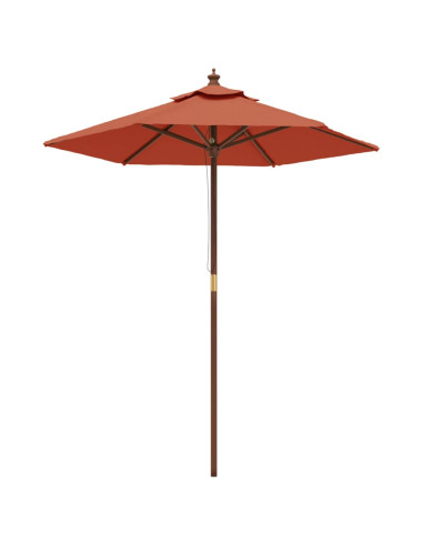 Ombrellone da Giardino con Palo in Legno Terracotta 196x231 cm