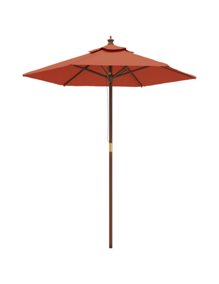 Ombrellone da Giardino con Palo in Legno Terracotta 196x231 cm