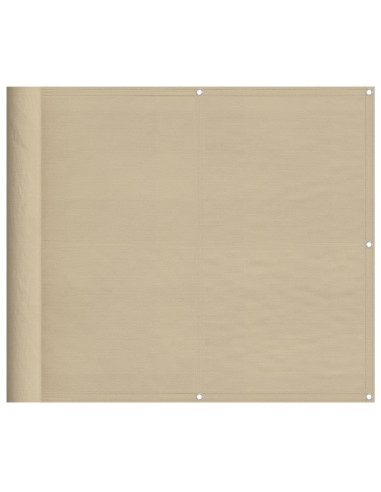 Paravento da Balcone Beige 90x800 cm 100% Poliestere Oxford