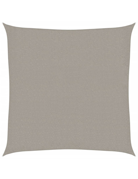 Vela Parasole 160 g/m² Quadrata Grigio Chiaro 3,6x3,6 m in HDPE