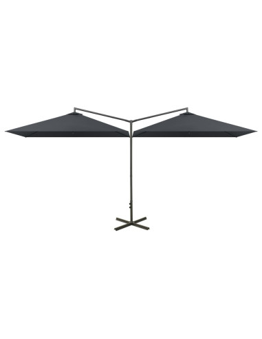 Ombrellone Doppio con Palo in Acciaio Antracite 600x300 cm